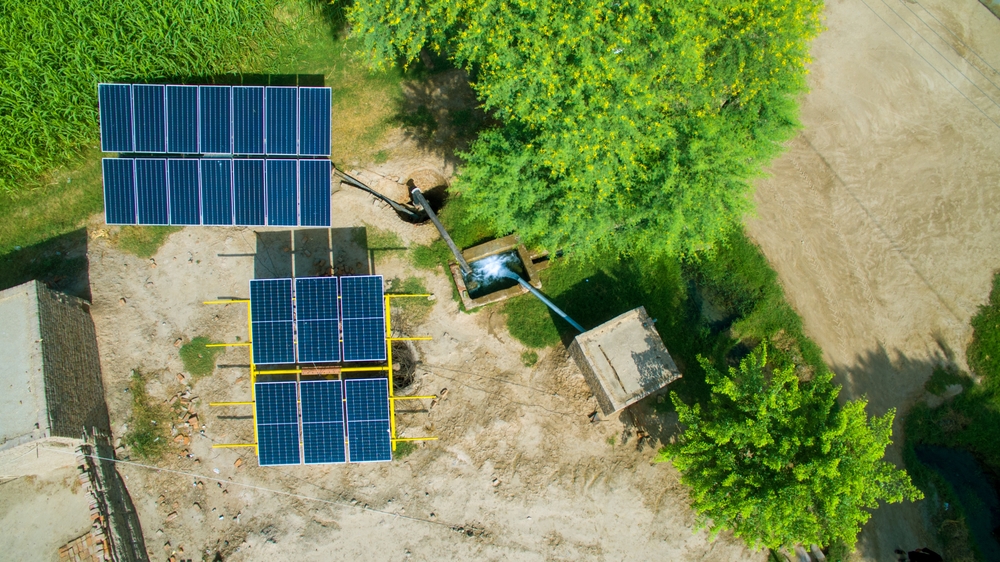 Aerial,View,Of,A,Solar,Powered,Tube,Well,For,Irrigation